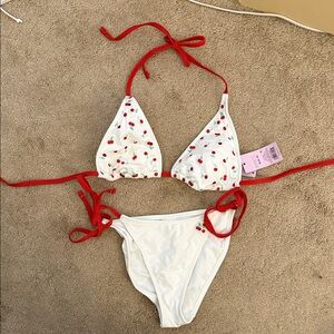 Wild Fable White and Red Cherry Bikini